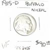 Image 1 : 1915-D BUFFALO NICKEL RED BOOK VALUE IS $90.00 *EXTREMELY RARE KEY DATE VERY FINE GRADE*!!