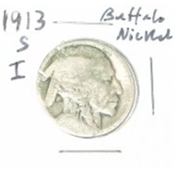 1913-S VARIETY 1 BUFFALO NICKEL *EXTREMELY RARE KEY DATE PLEASE LOOK AT PICTURE TO DETERMINE GRADE*!