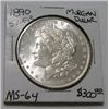 Image 1 : 1890 MORGAN SILVER DOLLAR RED BOOK VALUE IS $300.00 *RARE MS-64 HIGH GRADE*!!