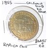 Image 1 : 1855 CALIFORNIA GOLD 20 DOLLARS BLAKE & CO. *REPLICA* COIN!!