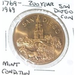 1769-1969 SAN DIEGO COIN *RARE 200 YEAR COMMEMORATIVE* MINT CONDITION!!