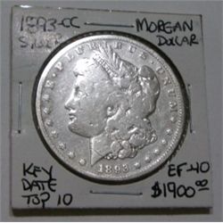 1893-CC CARSON CITY MORGAN DOLLAR RARE TOP 10 RED BOOK VALUE IS $1900.00 *EXTREMELY RARE EF-40 GRADE
