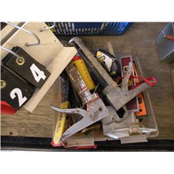 Levels, caulking guns, chalk lines, misc