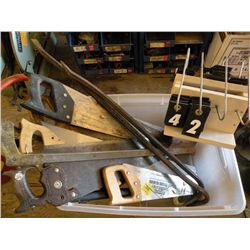Tote of saws & prybars