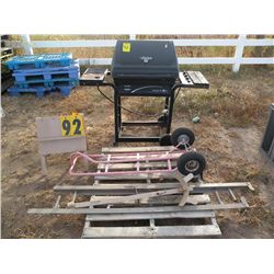 Grill, 2 wheel dolly, scrap iron