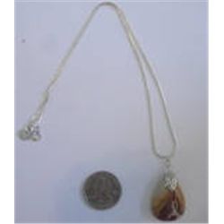 Sterling Silver and Jasper Pendant Necklace    New!
