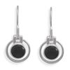 Image 1 : Cut Out Design Round Black Onyx Earrings on French Wire