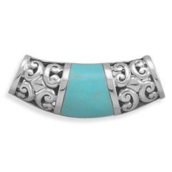 Reversible Turquoise Slide with Filigree Design