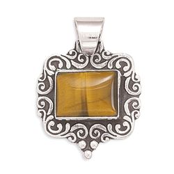 Rectangle Oxidized Tiger's Eye Pendant