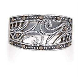 Swirl Design Marcasite Ring