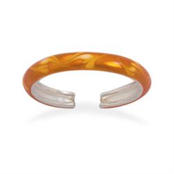 Orange Enamel Toe Ring