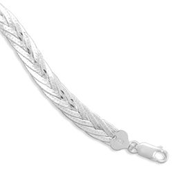 7.5" Diamond Cut  Braided Herringbone Bracelet
