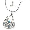Image 1 : 18" Necklace with Oxidized Abstract Drop Pendant
