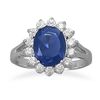Image 1 : Rhodium Plated Blue and Clear CZ Ring