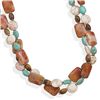 Image 1 : 16"+2" Double Strand Multistone Necklace