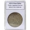 1923-S Peace Silver Dollar MS-63 w/Appraisal