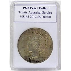 1922 Peace Silver Dollars TAS MS-65