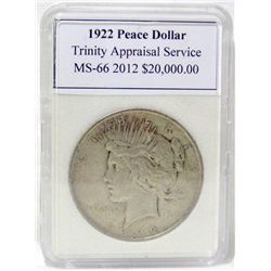 1922 Peace Silver Dollar TAS MS-66