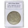 1922-S Peace Silver Dollar MS-66 w/Appraisal
