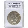 1922-S Peace Silver Dollar MS-65 w/Appraisal