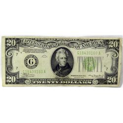 1934 $20 Chicago Federal Reserve Note " No Motto"
