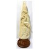 Carved Ivory Mammoth Tusk  on Stand