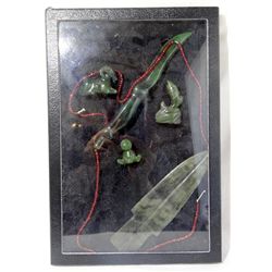 Hand Carved Jade Figurines in Display