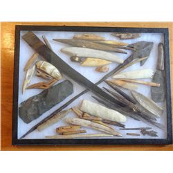 Vintage Hunting Artifacts in Display Box