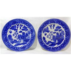 2 - Japan BLUE WILLOW Luncheon Plates 6"
