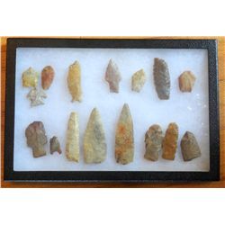 Ancient Artifacts Arrow Heads In Display
