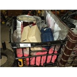 POLY BASKET: RED RAGS, NAILS, BOTTLE CAP