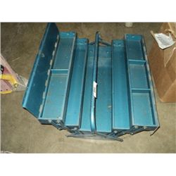 BLUE METAL ACCORDIAN TOOL BOX