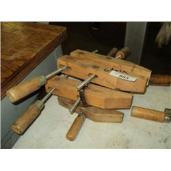 LOT: 3 WOOD FURNITURE CLAMPS (3X THE MONEY)