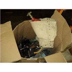 BOX: CLAMPS, BOTTLE, POWER STAPLER, REGULATORS