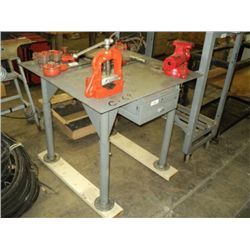 CUSTOM SHOP MADE STEEL 32"X32"  TABLE W/ RIDGID VI