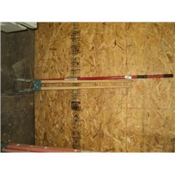 RAZORBACK RAKE & WOOD HANDLED POST HOLE DIGGER