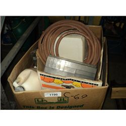 BOX: CLEANERS, HOSES, ORGANIZERS