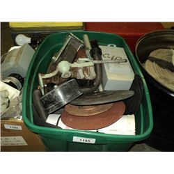 POLY TUB: ELECTRICAL BOX, GRINDING DISC, CASTERS