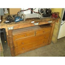 CUSTOM MADE WOODEN WORKBENCH