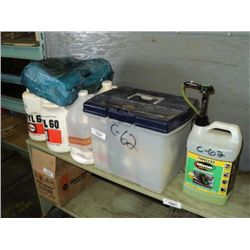 LOT: OF PATCH CRETE & POLY TUB OF OILS