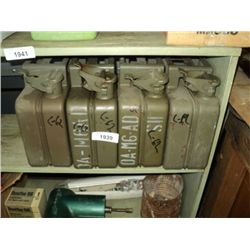 LOT: OF MILITARY 1 GALLON GAS CANS 4X MONEY