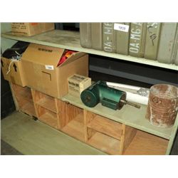 SHELF LOT OF SWITCHES, STRAPES, MILL ATTACHMENTS