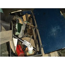 WOOD CHEST OF MACHINE TOOLS , CLAMPS