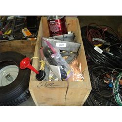 LOT: DUST MASK, HORN & METAL PANS