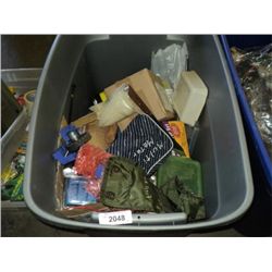 POLY TUB: CORDLESS DRILL, CHARGERS, SCREWS, ZIP