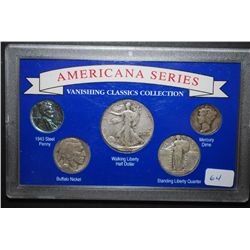 Americana Series Vanishing Classics Collection Coin Set In Display Case; 1943 Lincoln Steel Penny, B