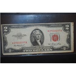 1953 United States Note $2; Red Seal; EST. $3-8