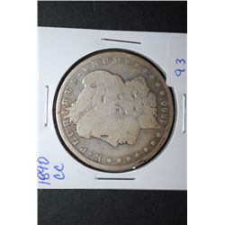 1890-CC US Silver Morgan $1; EST. $80-100