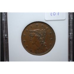 1841 US Large One Cent; MCPCG Graded EF40; EST. $125-250
