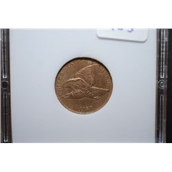 1858 US Flying Eagle One Cent; Large Letters; MCPCG Graded AU50; EST. $200-350